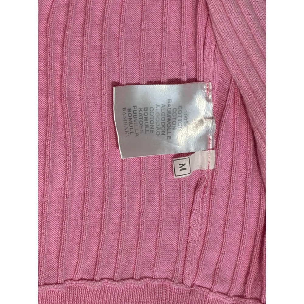 Burberry Golf Pink Ribbed Cotton Full Zip Cardigan & Shell Set Made in Italy M - Picture 7 of 9